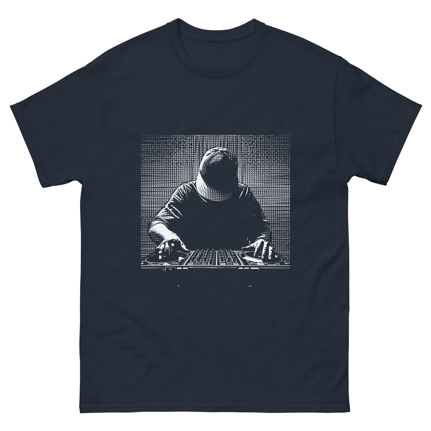 Men's classic tee DJ white halftone